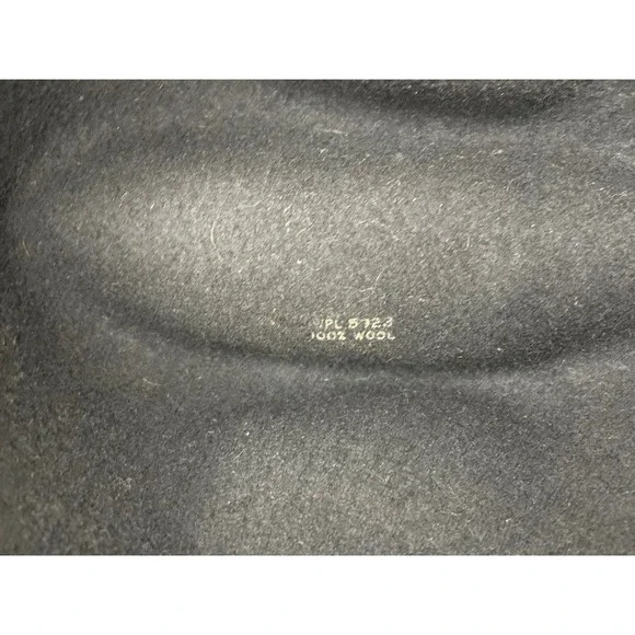 Black Felt Fedora Hat With Brown Band 100 Percent Wool - Picture 8 of 16